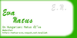 eva matus business card